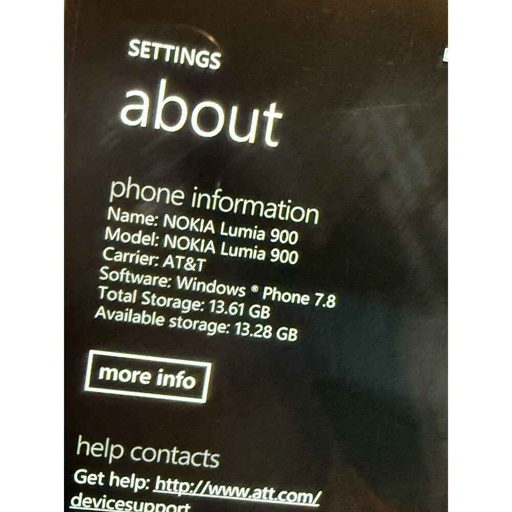Nokia Lumia 900 – AT&T – Factory Reset – Windows Phone 7.8 – W/simcard